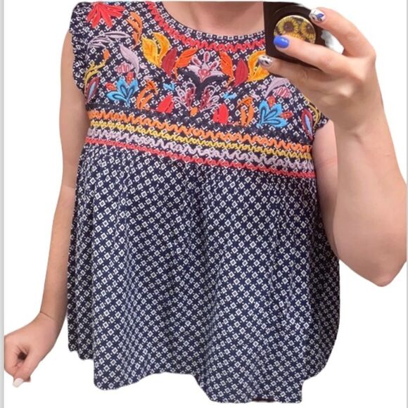 ✨ THML ANTHROPOLOGIE boho gypsy embroidered top✨ - Picture 9 of 9